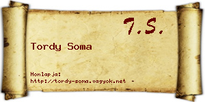 Tordy Soma névjegykártya